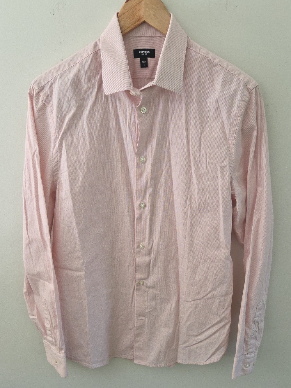 Express Men's Pinstripe Slim 1MX Button Down Shirt